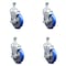 Service Caster 5 Inch Blue Polyurethane Swivel 1/2 Inch Threaded Stem Caster Set with Brake SCC SCC-TS20S514-PPUB-BLUE-TLB-121315-4 - alternate 1